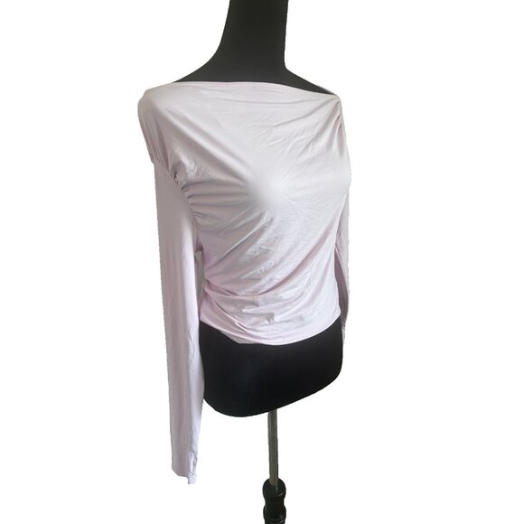 HALARA Tops - Light Pink Off-Shoulder Long Sleeve Top By Halara XS